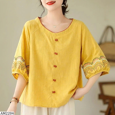 AM2204 ÁO THÊU TAY BỒNG LỠ
