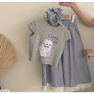 SG2167  SET ÁO THUN QUẦN KẺ CARO NINGLI