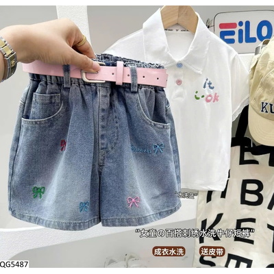 QG5487 QUẦN SHORT JEAN KÈM BELT CHO BG KACADY