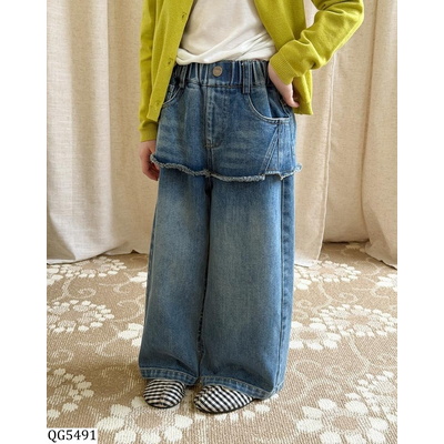 QG5491 QUẦN JEANS BAGGY GIẢ 2 LỚP RÁCH AMBB