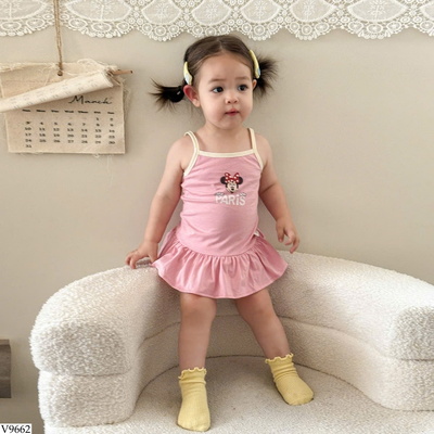 V9662 VÁY 2 DÂY CHO BÉ GÁI