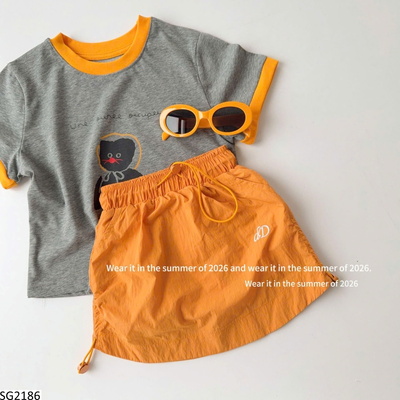 SG2186 ÁO THUN PHỐI MÀU MIX CHÂN VÁY BG