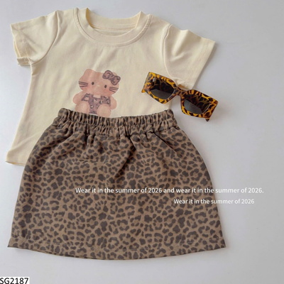 SG2187 SET ÁO THUN KITTY MIX CHÂN VÁY BEO BG