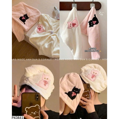 PK0841 SET 2C KHĂN LAU ĐẦU, KHĂN QUẤN KHÔ TÓC