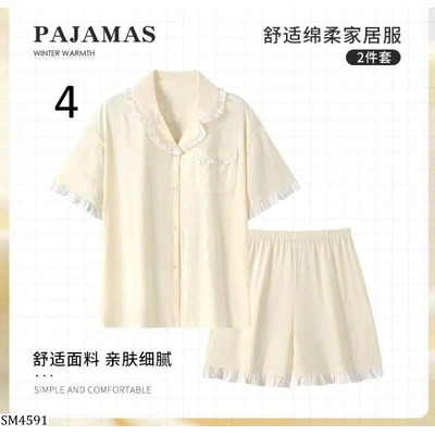 SM4591 SET PIJAMA CỘC TAY VIỀN BÈO