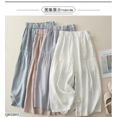 QM5805 QUẦN ỐNG RỘNG COTTON LINEN