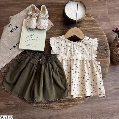 SG2193 SET ÁO HOA NHÍ PHỐI QUẦN SHORT