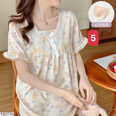 VM3796 ĐẦM NGỦ BABYDOLL CÓ ĐỆM NGỰC