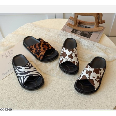 GG9340 DÉP LÊ QUAI CHÉO HỌA TIẾT VẰN