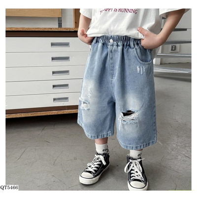 QT5466 SHORT JEANS RÁCH GỐI AX6065 AOAOKIDS