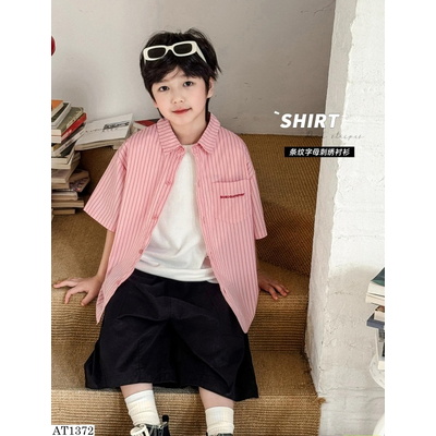 AT1372 SƠ MI SỌC HỒNG AX6042 AOAOKIDS