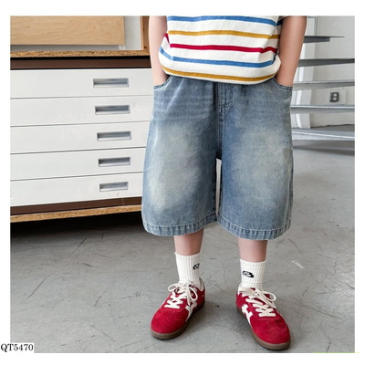 QT5470 SHORT JEANS BẠC GỐI BASIC AOAOKIDS