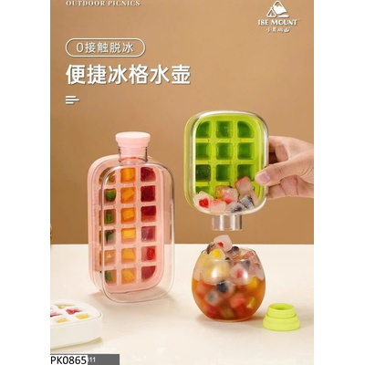 PK0865 KHAY ĐÁ HÌNH BÌNH NƯỚC KÈM ỐNG HÚT