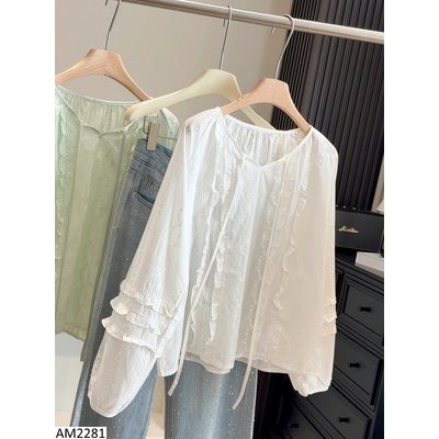 AM2281 ÁO SƠ MI CỔ TRÒN VIỀN BÈO ANNA