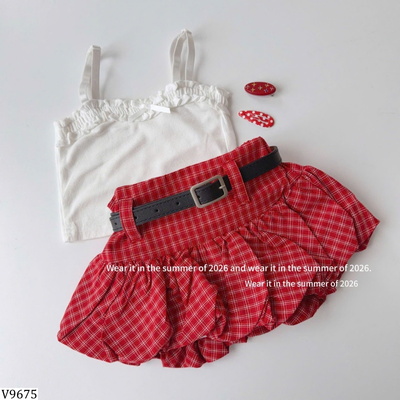 V9675 CHÂN VÁY KẺ CARO