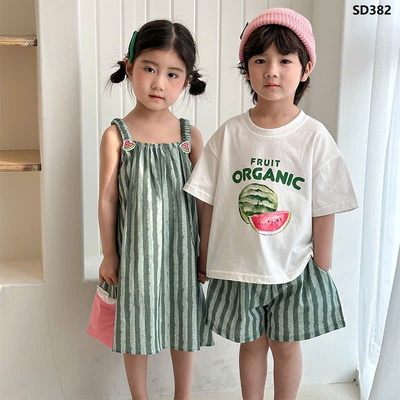 SD382 VÁY VÀ SET HÈ DƯA HẤU CHO BÉ