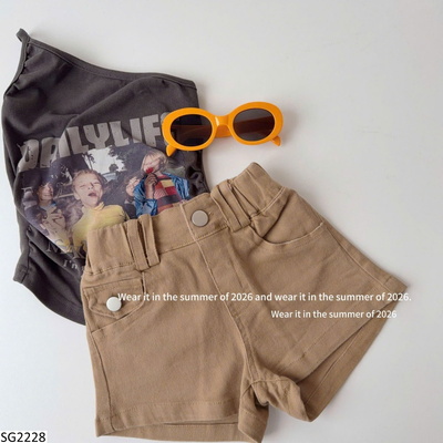 SG2228 SET ÁO LỆCH VAI HỌA TIẾT MIX QUẦN SHORT CHO BG