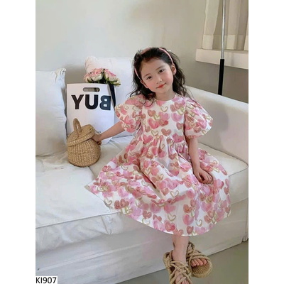 V9678 VÁY TAY PHỒNG TRÁI TIM BG