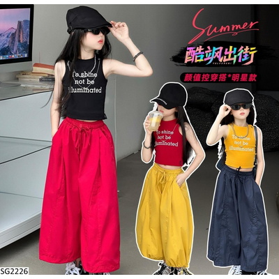 SG2226 SET CROPTOP SÁT NÁCH MIX QUẦN BOOM BG