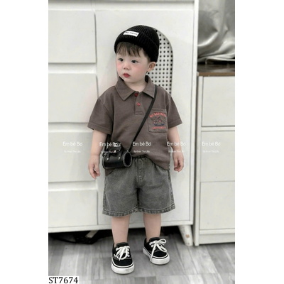 ST7674 ÁO POLO QUẦN SHORT JEAN ADBABY