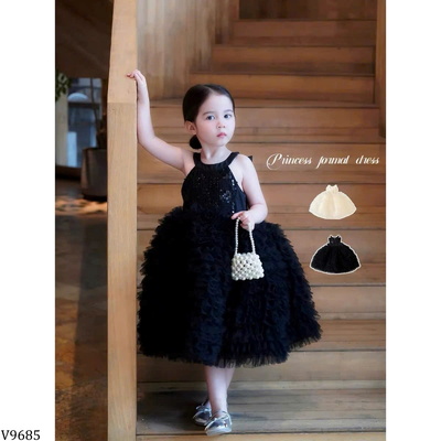 V9685 VÁY CỔ YẾM TUTU CÔNG CHÚA