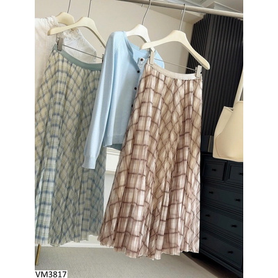 VM3817 CHÂN VÁY KẺ CARO NỮ ANNA