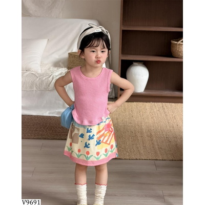 V9691 CHÂN VÁY HỌA TIẾT XINH XẮN