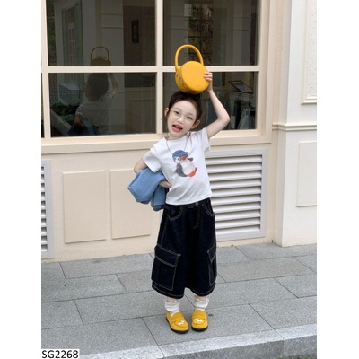 SG2268 SET ÁO CHIM CÁNH CỤT MIX QUẦN JEANS LỠ TÚI HỘP CHO BG