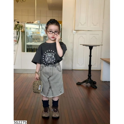 SG2275 SÉT ÁO MIX CHÂN VÁY JEAN CHO BG