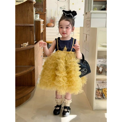 SG2277 SET VÁY TUTU VÀNG 2S MIX ÁO  BÉ GÁI