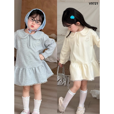 V9721 VÁY CỔ SEN ĐUÔI CÁ BÉ GÁI
