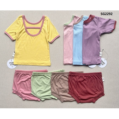 SG2292 SET HÈ GÂN SỌC CHO BÉ GÁI HÃNG minkymom