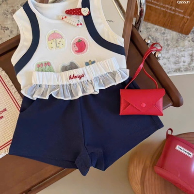 QG5531 QUẦN SHORT PHỐI BÈO BÉ GÁI