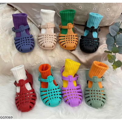 GG9369 SANDAL RỌ TRƠN MÀU CHO BÉ