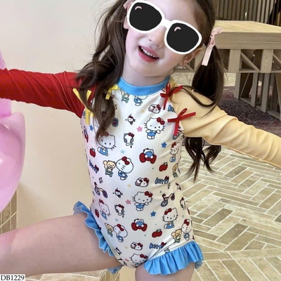 DB1229 ĐỒ BƠI IN HÌNH HOẠT HÌNH CHO BÉ GÁI