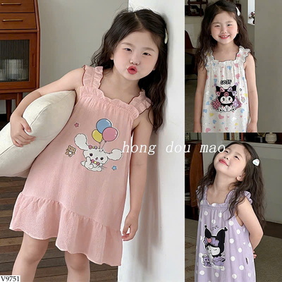 V9751 VÁY NGỦ HOẠT HÌNH CHO BÉ GÁI
