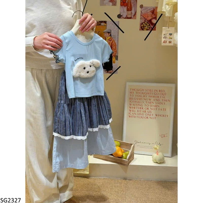 SG2327 SET ÁO HÌNH CÚN MIX QUẦN CHO BG