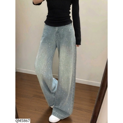QM5867 QUẦN JEAN ĐÍNH ĐÁ ANNA