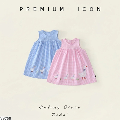 V9758 VÁY KẺ HÌNH VỊT XINH PREMIUM