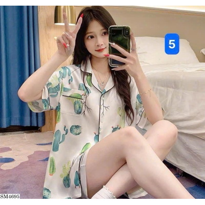 SM4695 BỘ PIJAMA NGẮN TAY NỮ