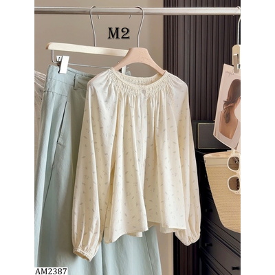 AM2387 ÁO ANNA CỔ TRÒN BO HOA NHÍ