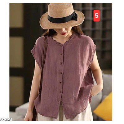 AM2427 ÁO SƠ MI NỮ TAY HẾN CÀI NÚT