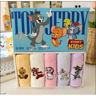 K1487 SET 5 KHĂN MẶT SIÊU MỀM CHO BÉ