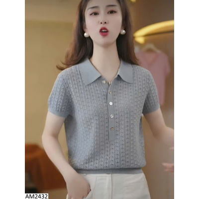 AM2432 ÁO LEN CỔ POLO THOÁNG KHÍ CHO NỮ