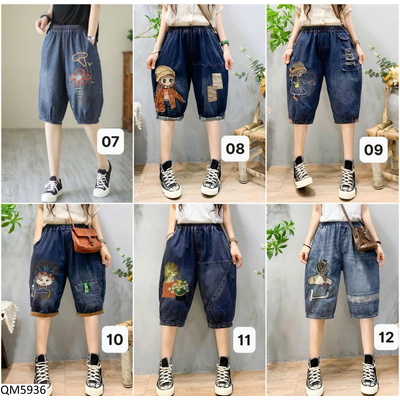 QM5936 QUẦN JEANS LỠ BAGGY THÊU