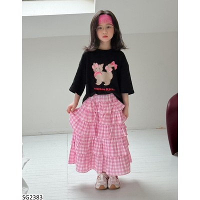SG2383 SET ÁO THUN MÈO MIX CV XẾP TẦNG DÁNG DÀI CHO BG