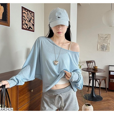 AM2426 ÁO DỆT LỆCH VAI CÁNH DƠI