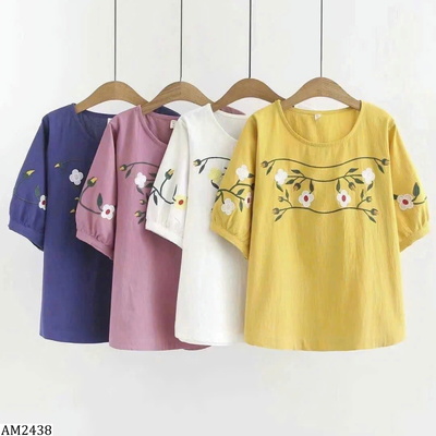 AM2438 ÁO THÊU HOA NỮ TAY LỠ