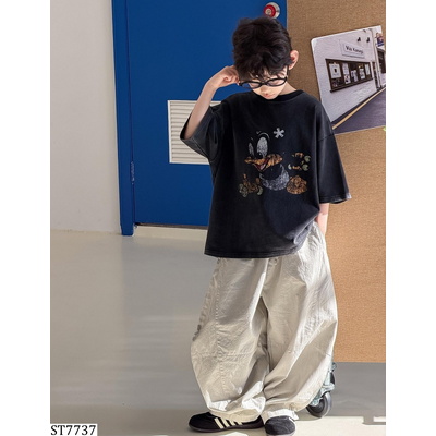 ST7737 ÁO THUN DONAL XÁM MIX QUẦN BAGGY GIÓ