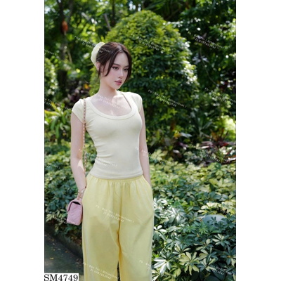 SM4749 ÁO THUN TAY NGẮN, QUẦN ỐNG RỘNG NỮ